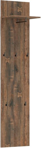 Garderobenpaneel >GENIO industrial< in Eiche, Holzwerkstoff - 40x170x26 (BxHxT)