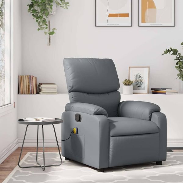vidaXL Massagesessel Relaxsessel Grau Kunstleder 3205713