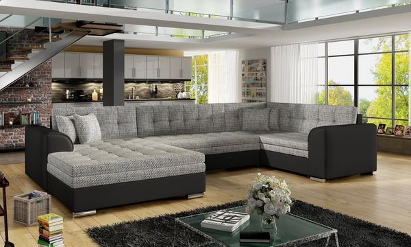 Möbel für Dich Ecksofa Ecksofa Damario in U Form, mit Schlaffunktion