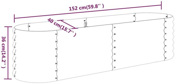 vidaXL Hochbeet Verzinkter Stahl 152x40x36 cm Grün 318868 Bild 6