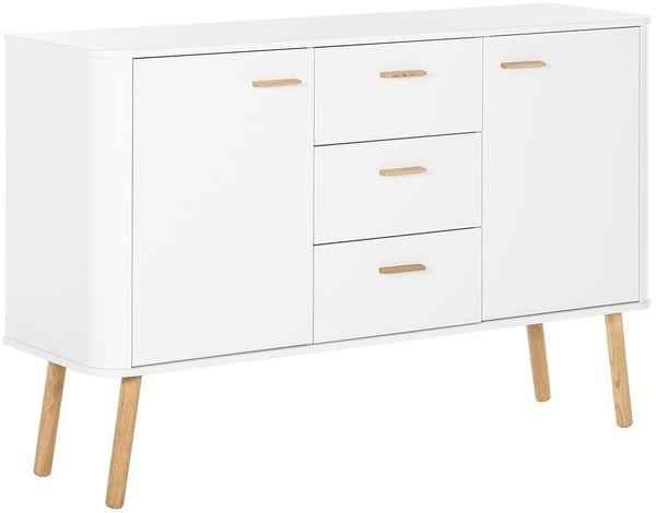 loft24 Sideboard Park, Anrichte 2 Türen, 3 Schubladen, Skandinavisches Design