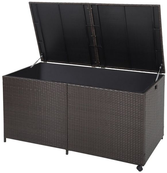 COSTWAY Auflagenbox 662L, wasserdicht, Rattan, mit Rollen, Gartenbox groß