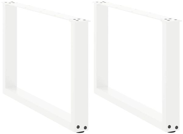 vidaXL Couchtischbeine U-Form 2 Stk. Weiß 70x(42-43) cm Stahl 4013165