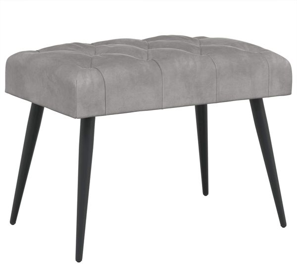 vidaXL Bank mit Knopfheftung Hellgrau 60 x 40 x 45 cm Samt 42038543