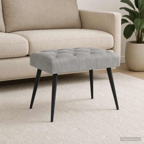 vidaXL Bank mit Knopfheftung Hellgrau 60 x 40 x 45 cm Samt 42038543
