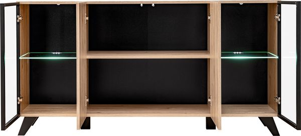 Kommode Liam in Hickory Jackson mit Streifen Aufdruck 160 cm Breit Bild 3