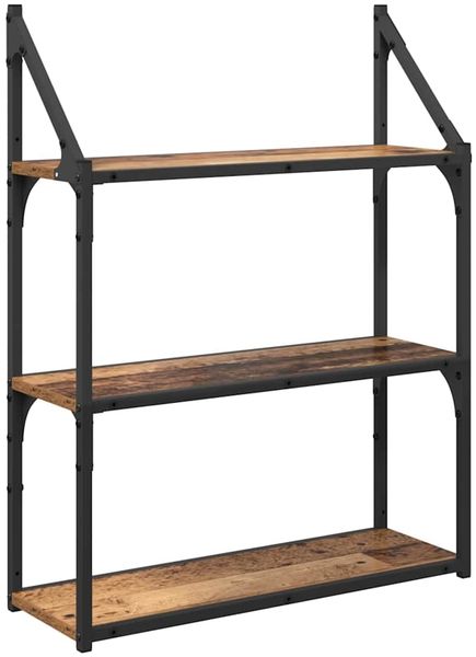 Wandregal, Hängeregal mit Regal Altholz 60 x 21 x 78,5 cm Holzwerkstoff de6210