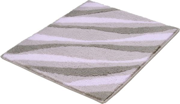 Kleine Wolke Badematte Dream, Badvorleger, Badezimmer Teppich, Höhe 20 mm, rutschhemmend beschichtet, fußbodenheizungsgeeignet, Polyacryl, rechteckig, Badteppich, Wellen Design
