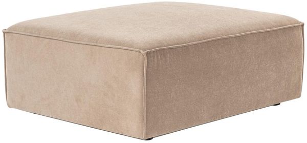 Atelier Del Sofa Cappuccino Pouffe with 100% Hornbeam Frame, 100% Linen Fabric, 32 DNS Foam, Plastic Legs | 95 x 45 x 80 cm | Stylish & Comfortable for Modern Living Spaces