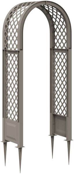 vidaXL Rosenbogen mit Spitzen Grau 97 x 43 x 218 cm PP 42041738