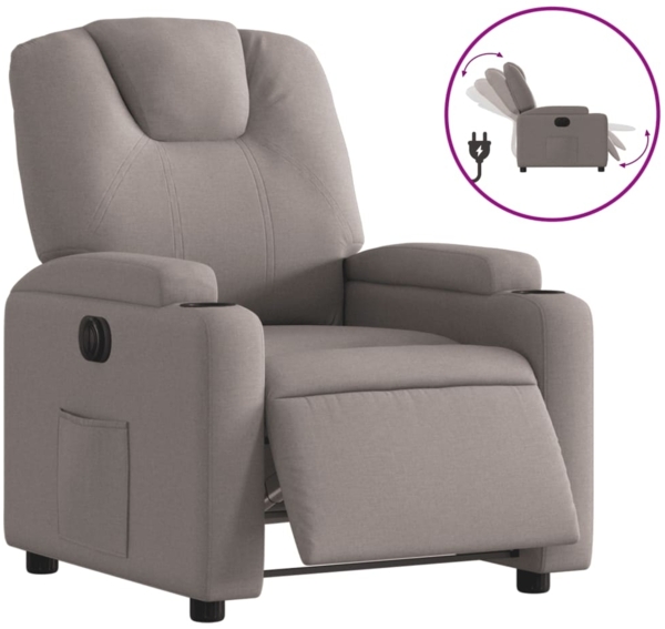 vidaXL Relaxsessel Elektrisch Taupe Stoff 3204352