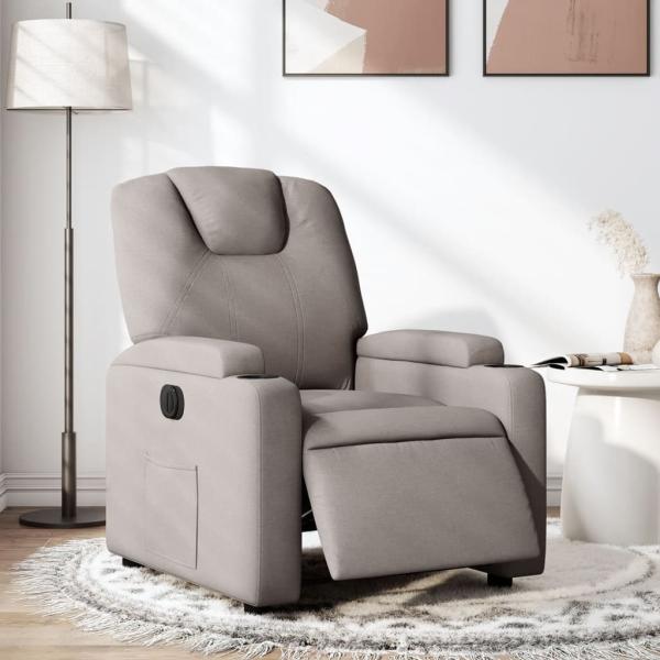 vidaXL Relaxsessel Elektrisch Taupe Stoff 3204352