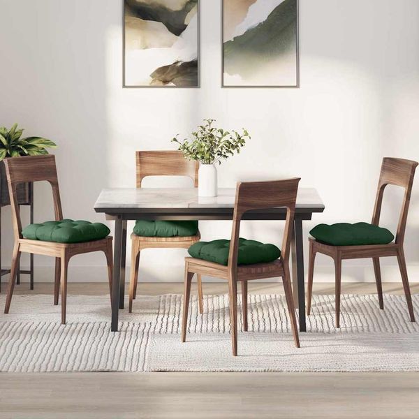 vidaXL Sitzkissen 4 pcs Dunkelgrün 40 x 40 cm Cordstoff 42015100