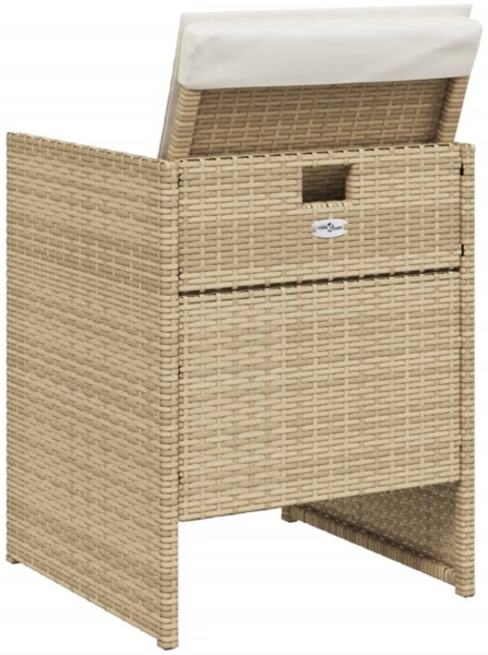 vidaXL 5-tlg. Garten-Essgruppe mit Kissen Beige Poly Rattan 365083 Bild 6