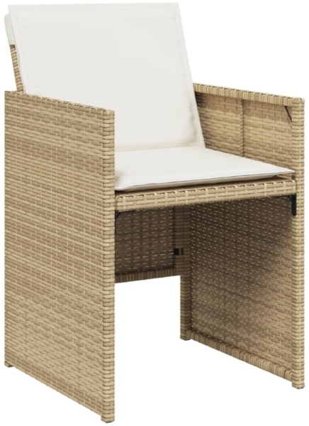 vidaXL 5-tlg. Garten-Essgruppe mit Kissen Beige Poly Rattan 365083 Bild 12