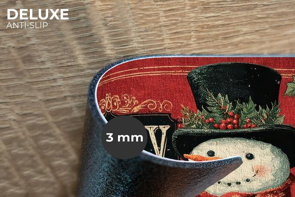 MuchoWow Platzset Klassisch - Weihnachtsgruß - Schneemann - Rot, (6-St), Platzsets, Tischset, Abwaschbar, Tischsets, Platzdeckchen