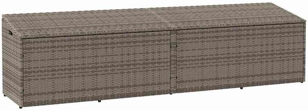 vidaXL Garten-Auflagenbox Grau 220x50x58 cm Poly Rattan 4104076
