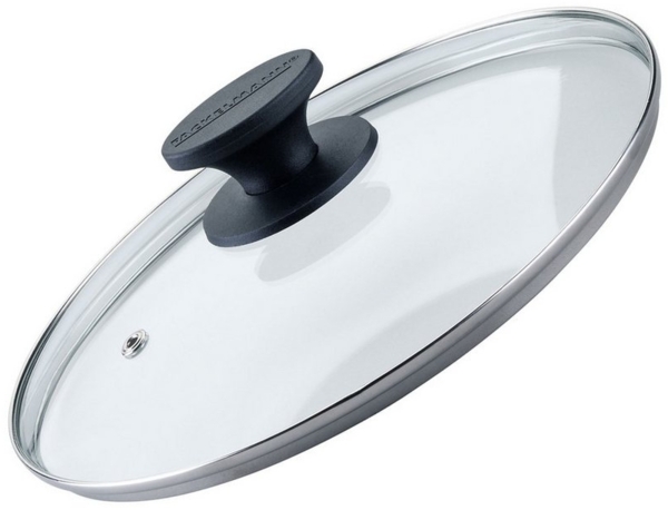 Fackelmann Pfannenglasdeckel 24cm – Hitzebeständig, Bakelit Griff, 3 Jahre Garantie, Shadow Black – Universal Pfannendeckel für alle FACKELMANN-Pfannen
