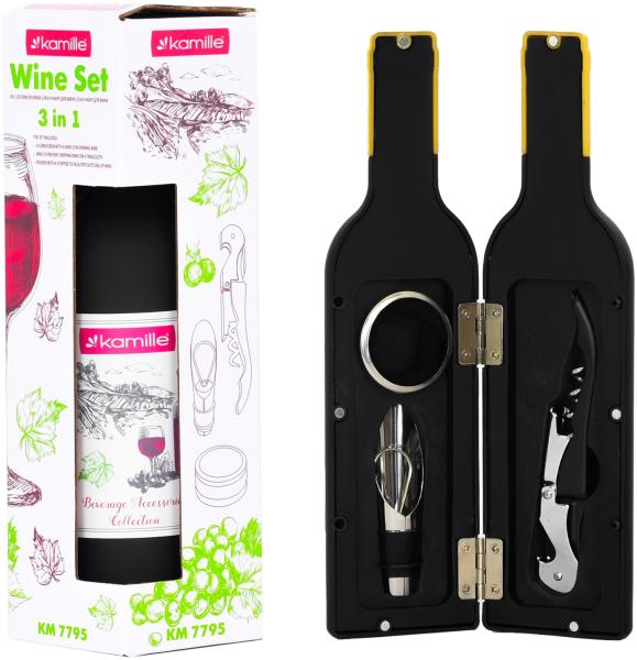 Weinzubehör 3 tlg. Korkenzieher Weinset Weinöffner Geschenkset Weinaccessoires