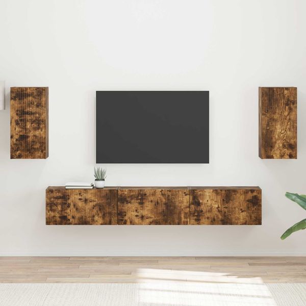 vidaXL TV-Schrankset 5 pcs Geräucherte Eiche Holzwerkstoff 3409074