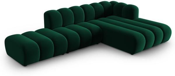 Micadoni Modulares Ecksofa offen Lupine 5-Sitzer Rechts Samtstoff Salvador Flaschengrün Bild 2