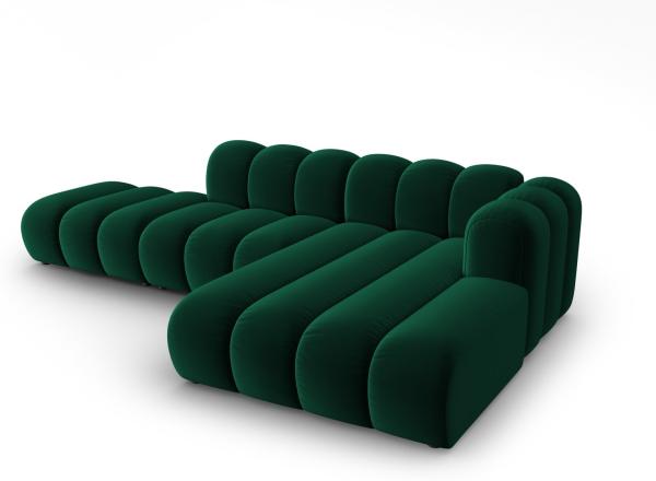 Micadoni Modulares Ecksofa offen Lupine 5-Sitzer Rechts Samtstoff Salvador Flaschengrün Bild 3