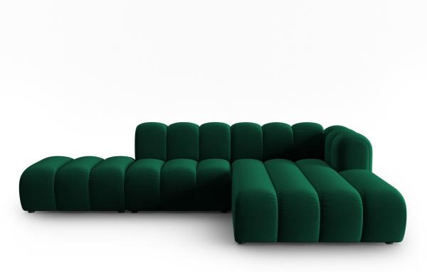 Micadoni Modulares Ecksofa offen Lupine 5-Sitzer Rechts Samtstoff Salvador Flaschengrün Bild 1