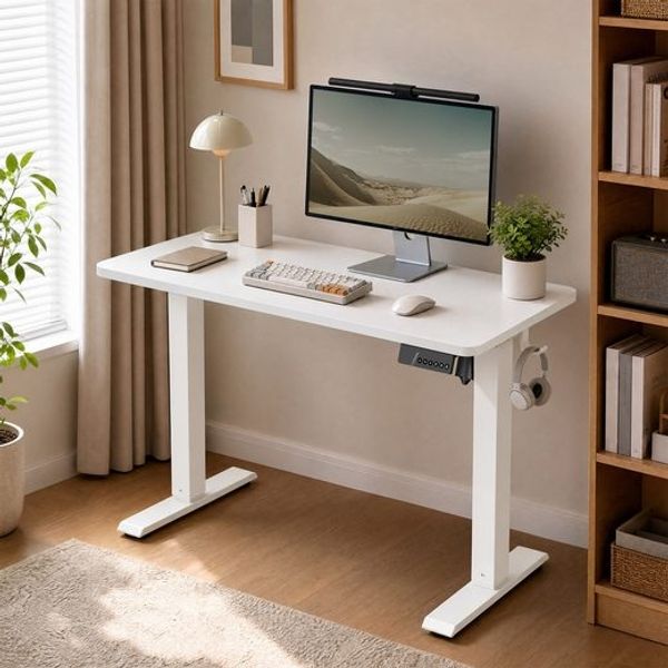 VASAGLE Höhenverstellbarer Schreibtisch, Schreibtisch Elektrisch Höhenverstellbar 80 x 50 cm, Stehschreibtisch mit 4 Memory-Tasten, Computertisch, Bürotisch, Balok Serie
