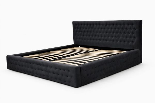 MOEBLO Polsterbett Chesterfield 11 (Doppelbett mit Bettkasten und Lattenrost, elegantes Stauraumbett mit gepolstertem Chesterfield-Kopfteil, samtweicher Manila/Trinity Velours, komfortables Doppelbett mit viel Stauraum, mit Bettkasten und Lattenrost), ...