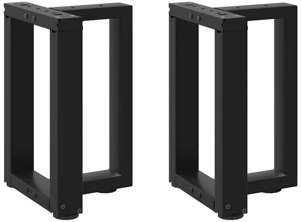 vidaXL Couchtischbeine T-Form 2 Stk. Schwarz 38x25x(42-43) cm Stahl 4013024