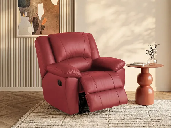 Vente-unique - AROMA Sessel Leder Rot - B 99 cm x H 97 cm x L 102 cm