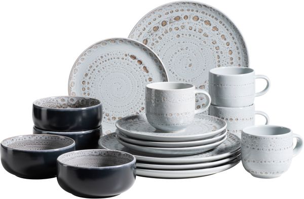 Mäser 931745 Kombiservice Spicy Market für 4 Personen, Steingut, blau (1 Set, 16-teilig)