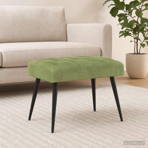 vidaXL Bank mit Knopfheftung Hellgrün 60 x 40 x 45 cm Samt 42038546
