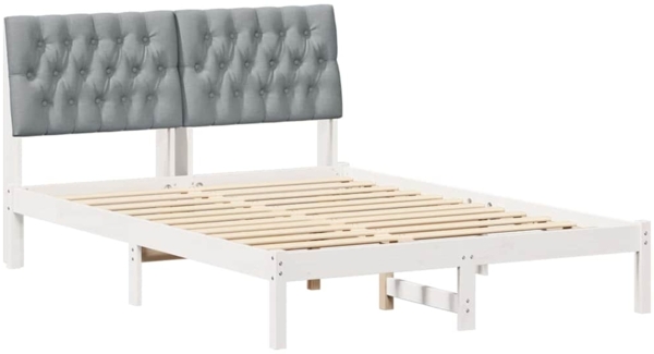 vidaXL Bettrahmen Hellgrau 140 x 200 cm Massives Kiefernholz 878818