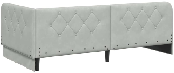 vidaXL Eckbettgestell mit Kopfteil Hellgrau 90x190 cm Samt 42016523 Bild 6