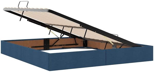 vidaXL Aufbewahrungsbett mit Matratze Blau 160 x 200 cm Stoff 3371858 Bild 6