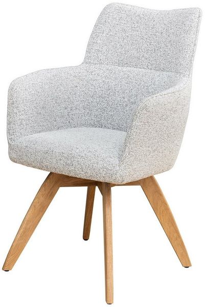 riess-ambiente Drehstuhl ASGARD beige - Strukturstoff, Federkern, mit Armlehnen, Auto Return (Einzelartikel, 1 St), 180° drehbarer Polsterstuhl - ideal für Büro, Küche, Wohn- & Esszimmer