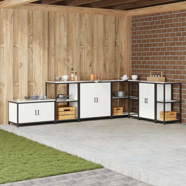 vidaXL Küchenaufbewahrung HATTEM Weiß 90 x 50 x 53 cm Stahl 874997