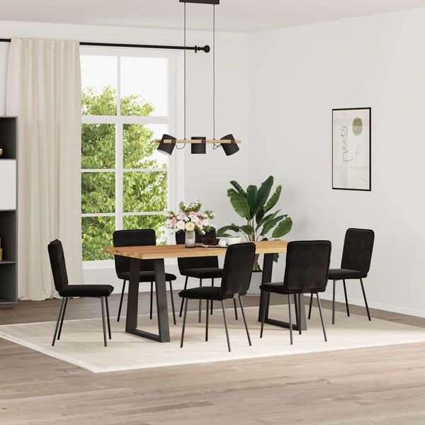vidaXL Esszimmerstühle 6 Stk. Schwarz Samt 3315585
