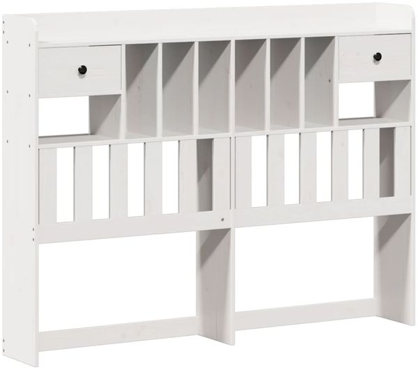 vidaXL Massivholzbett mit Regal ohne Matratze Weiß 150x200 cm Kiefer 3323024 Bild 7