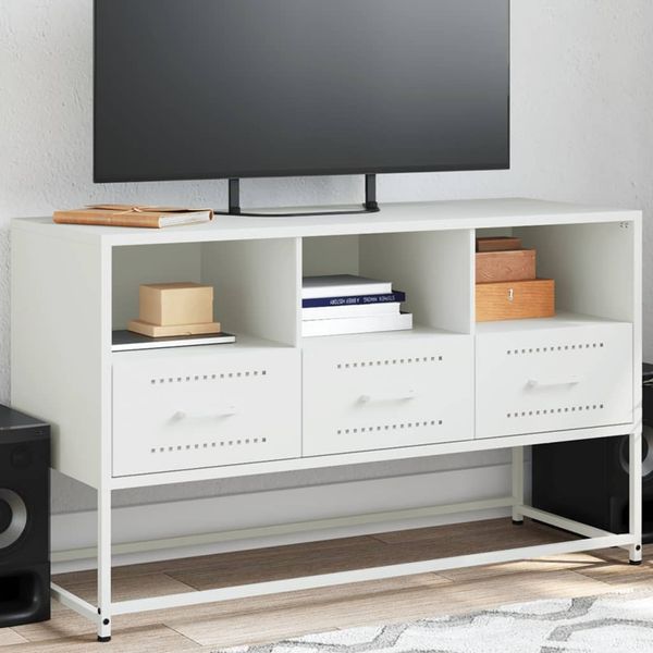 vidaXL TV-Schrank Weiß 100,5x39x60,5 cm Stahl 846547