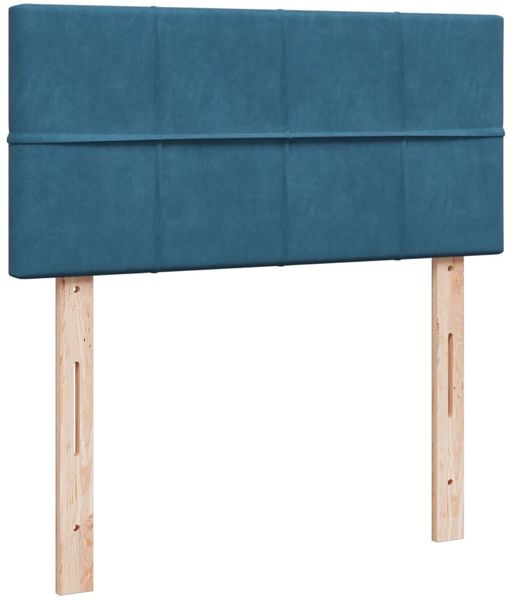 vidaXL Boxspringbett mit Matratze Dunkelblau 90x200 cm Samt 3286226 Bild 8