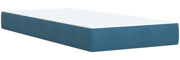 vidaXL Boxspringbett mit Matratze Dunkelblau 90x200 cm Samt 3286226 Bild 6