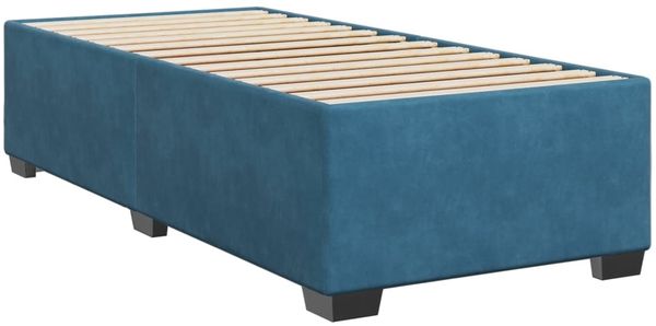 vidaXL Boxspringbett mit Matratze Dunkelblau 90x200 cm Samt 3286226 Bild 5