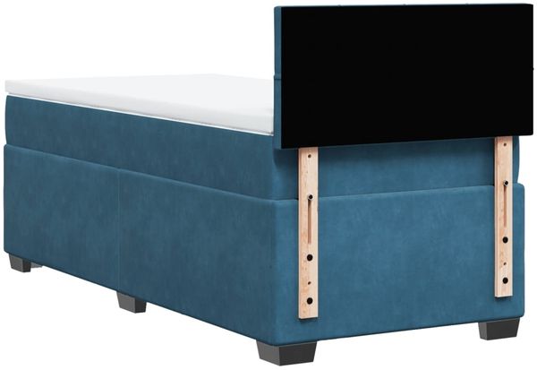 vidaXL Boxspringbett mit Matratze Dunkelblau 90x200 cm Samt 3286226 Bild 10