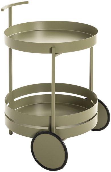 Servierwagen >37982< in grün ( Schilfgrün), Metall - 62x42cm (HxD)