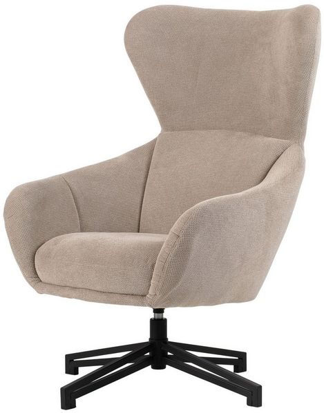 bene living Ohrensessel Marconia - drehbar - beige (1-St), durchgehende Arm- und Rückenlehne - stabiles Metall-Gestell
