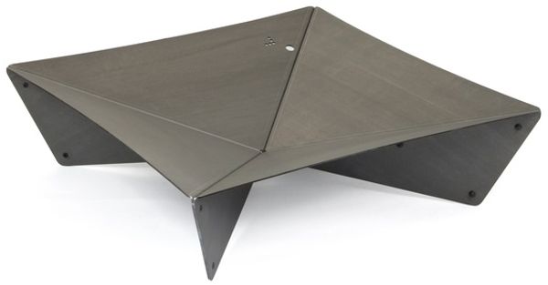 'Fluxus Grande' Feuerschale, Stahl Rost Grau, 120 x 120 x 33 cm