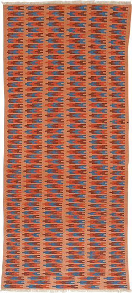 Looma 'Golzar' Kelim Gashgai handgewebt, Schurwolle Orange, 105x250 cm