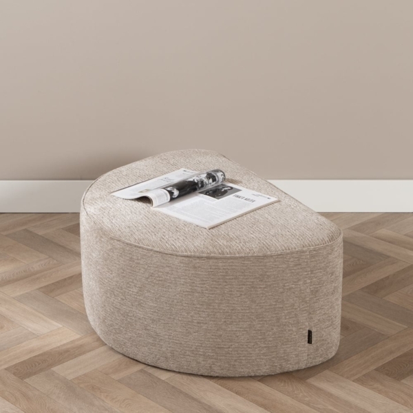 Bronx71 Hocker Mio halbrund Ribstoff taupe